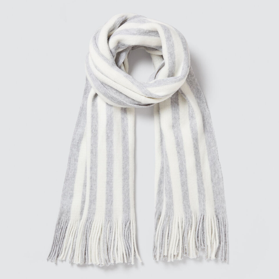 Stripe Fringe Scarf  