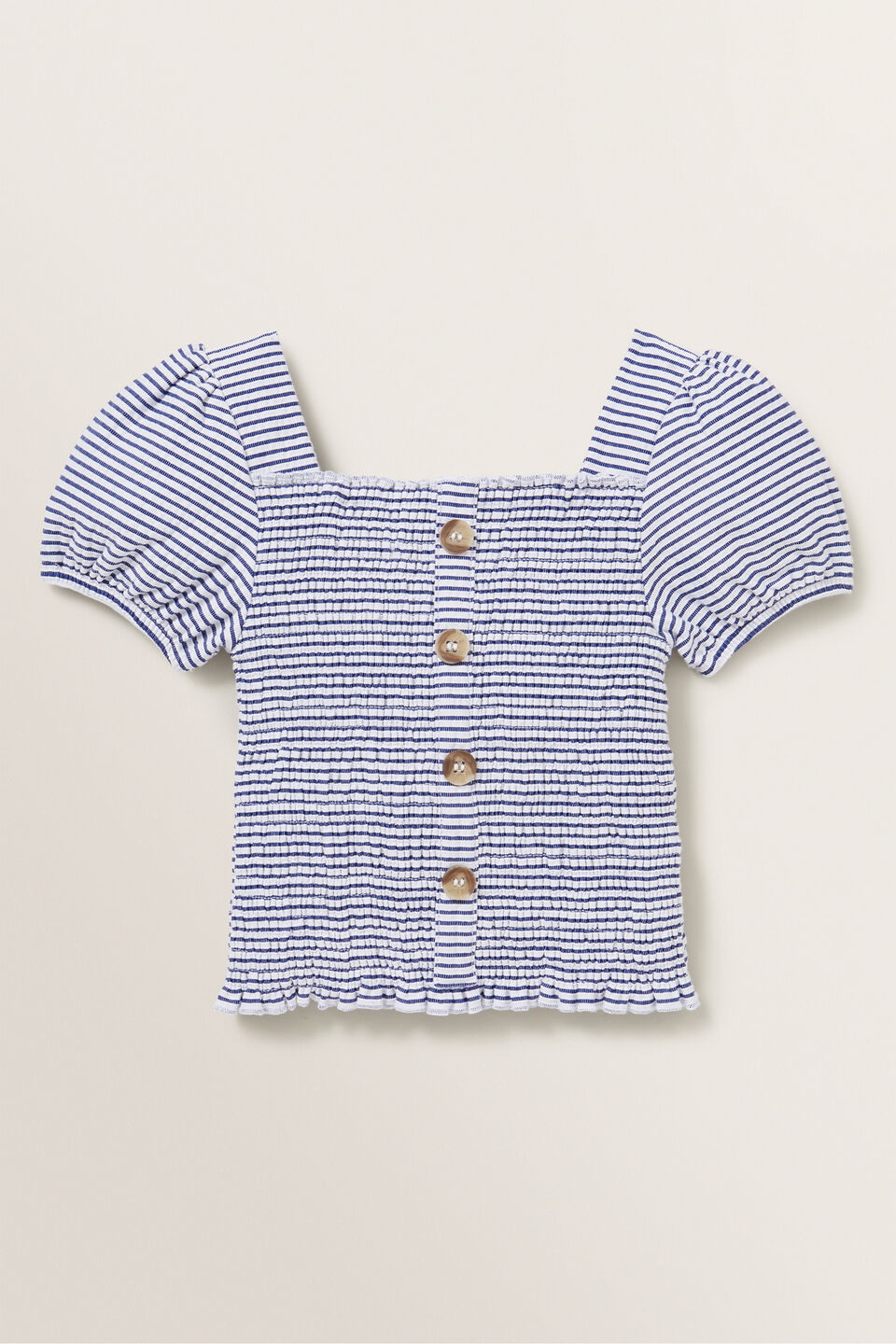 Stripe Button Tee  