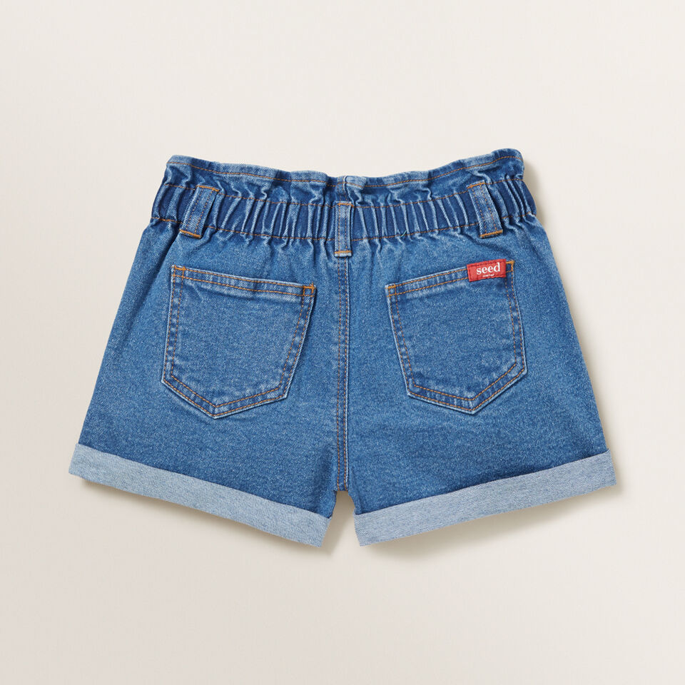 Paperbag Denim Shorts  