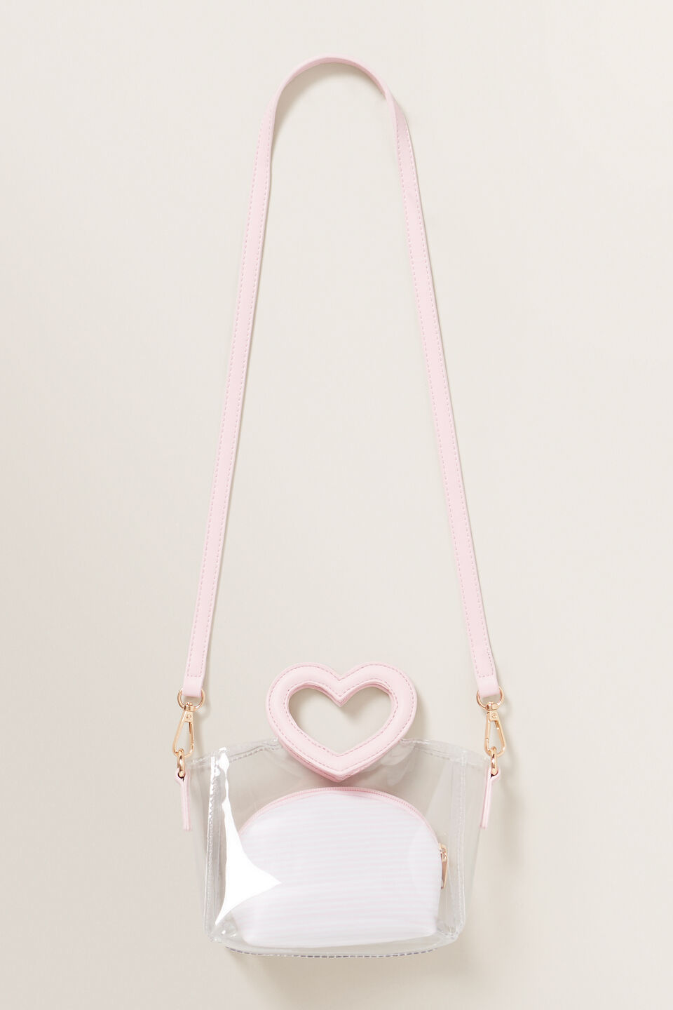 Transparent Heart Handle Bag  