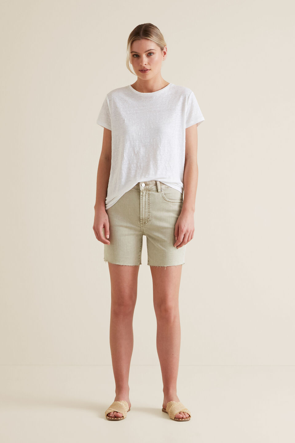 Frayed Denim Short  