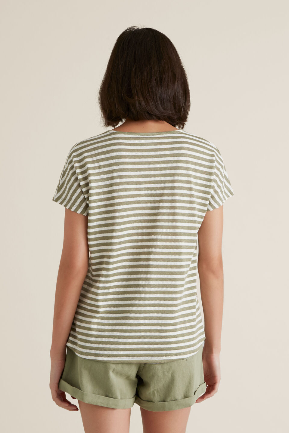 Textured Striped T Shirt  