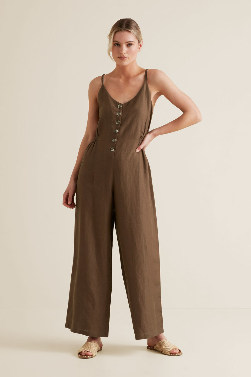 Shirred Waist Jumpsuit  