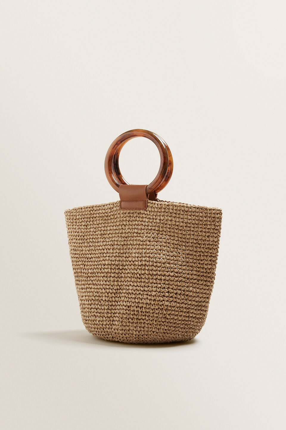 Ring Handle Woven Tote  