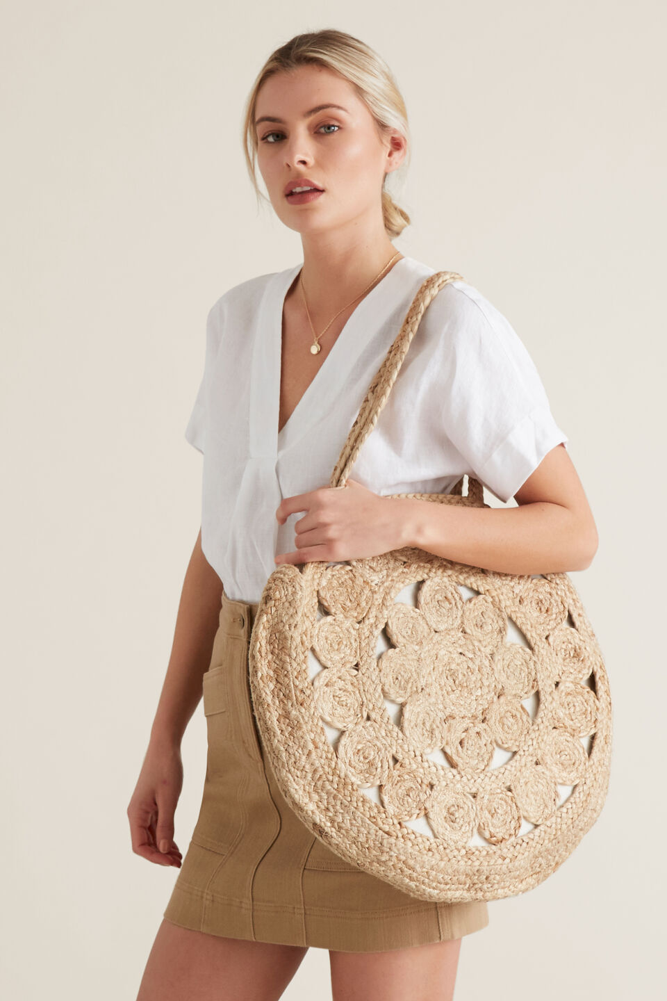 Round Jute Tote  