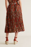 Oct Paisley Pleat Skirt  Red Velvet Paisley  hi-res