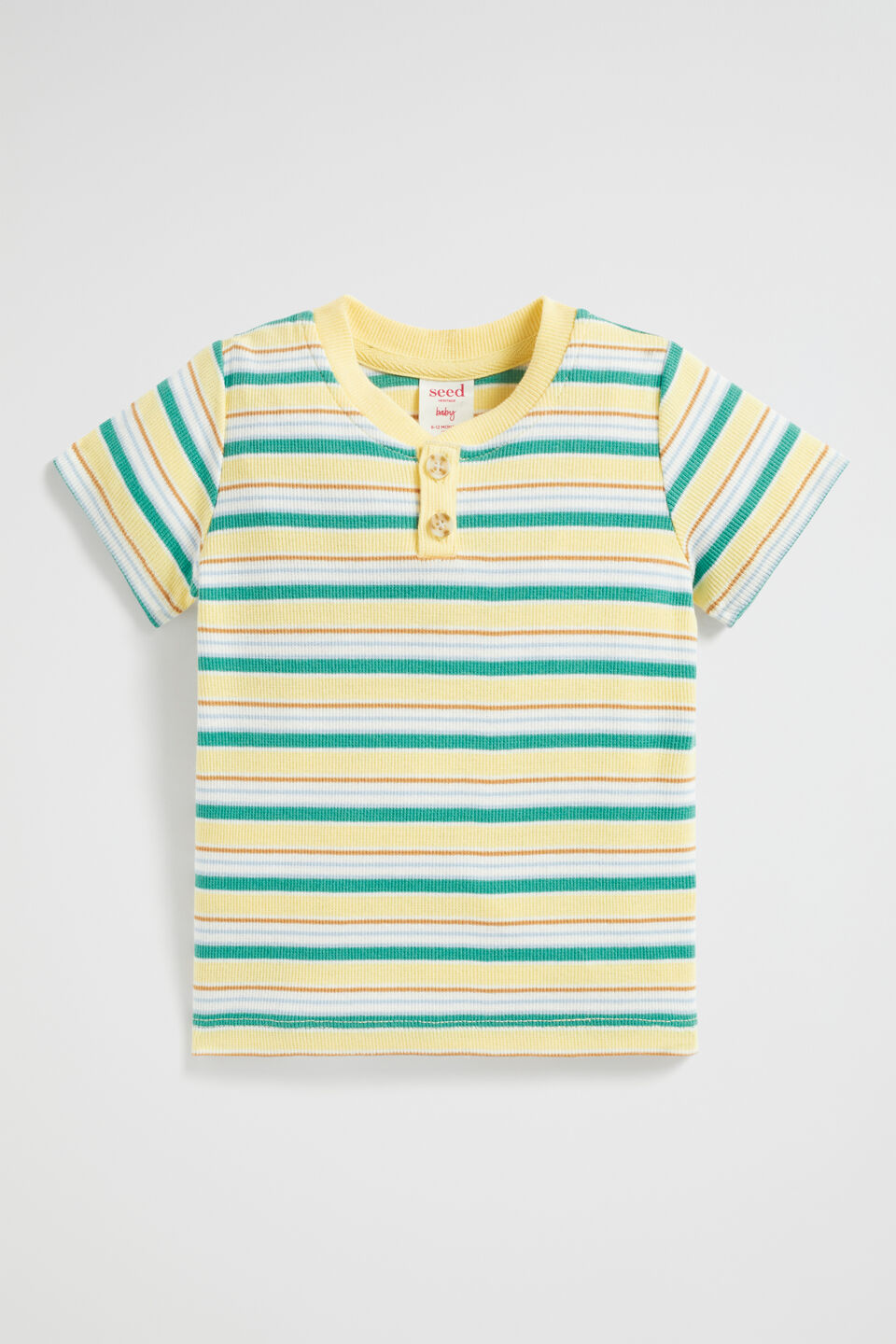 Core Henley Rib Tee  Lemon