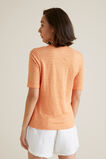 Henley Linen Stripe Top    hi-res