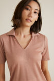 Collared Linen Rib Top    hi-res