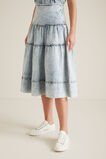 Tiered Denim Skirt    hi-res