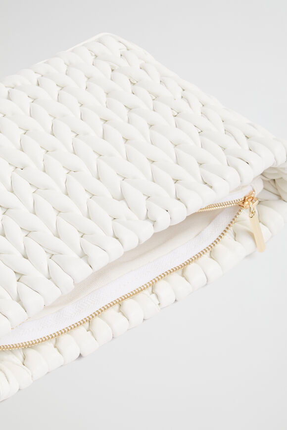 Plait Detail Clutch  White  hi-res