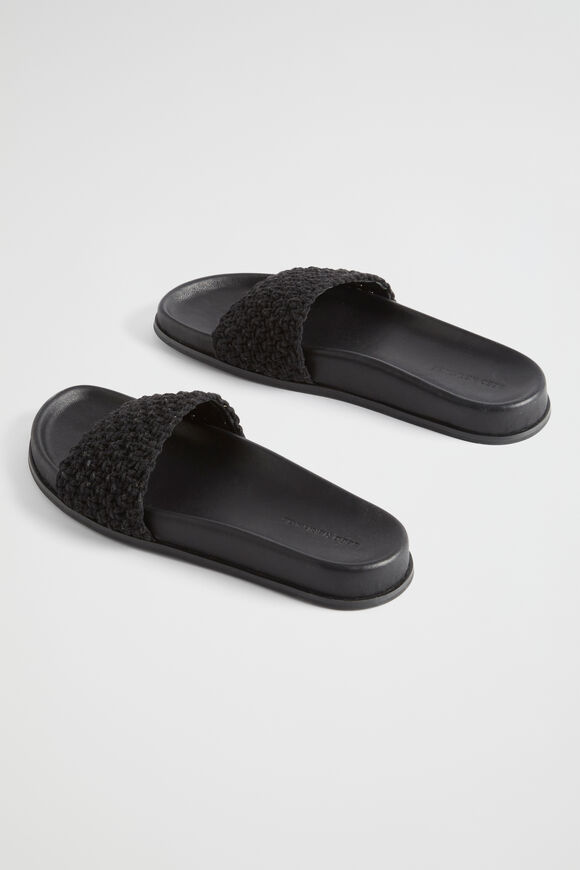 Donna Crochet Slide  Black  hi-res