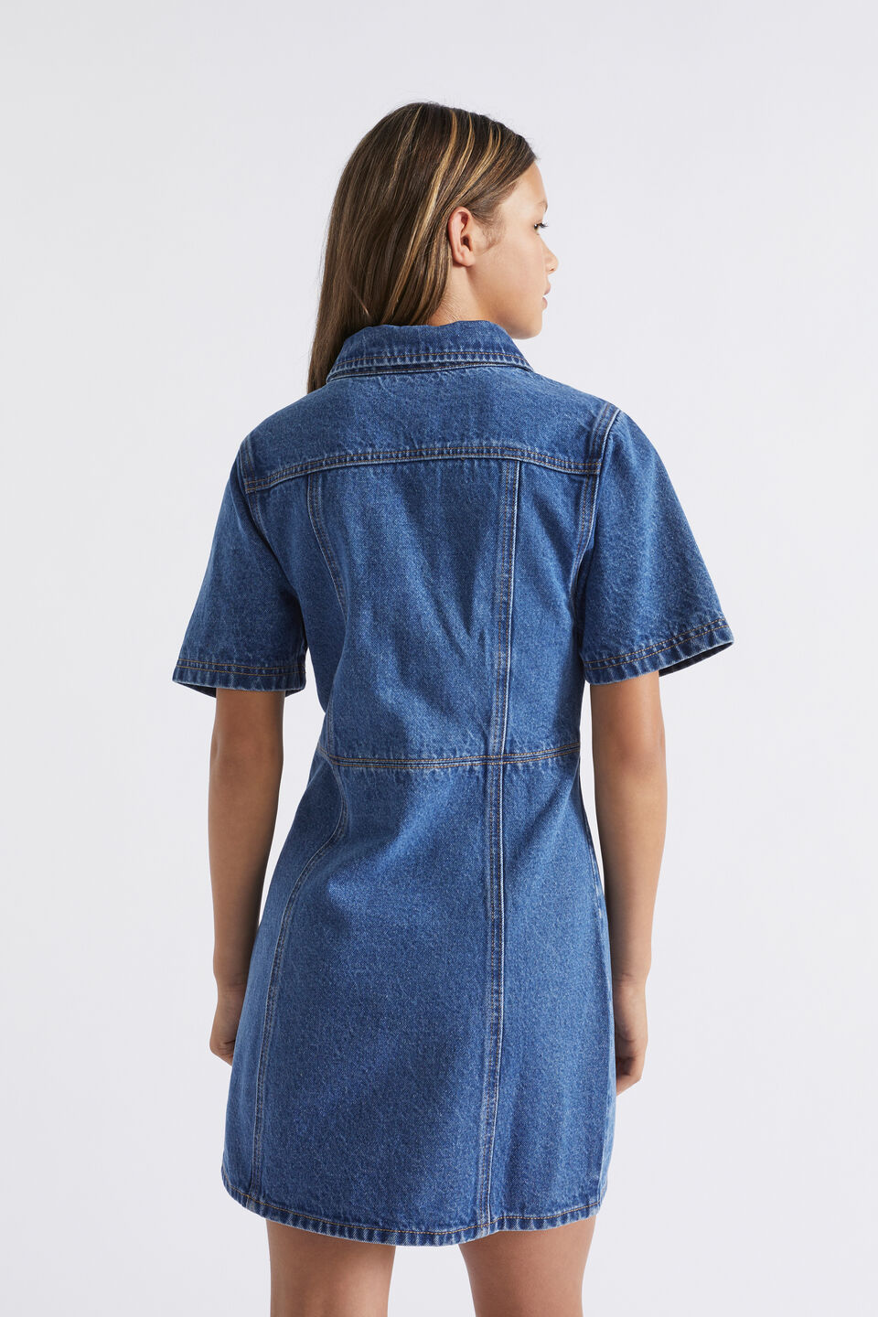 Denim Shirt Dress  Classic Blue