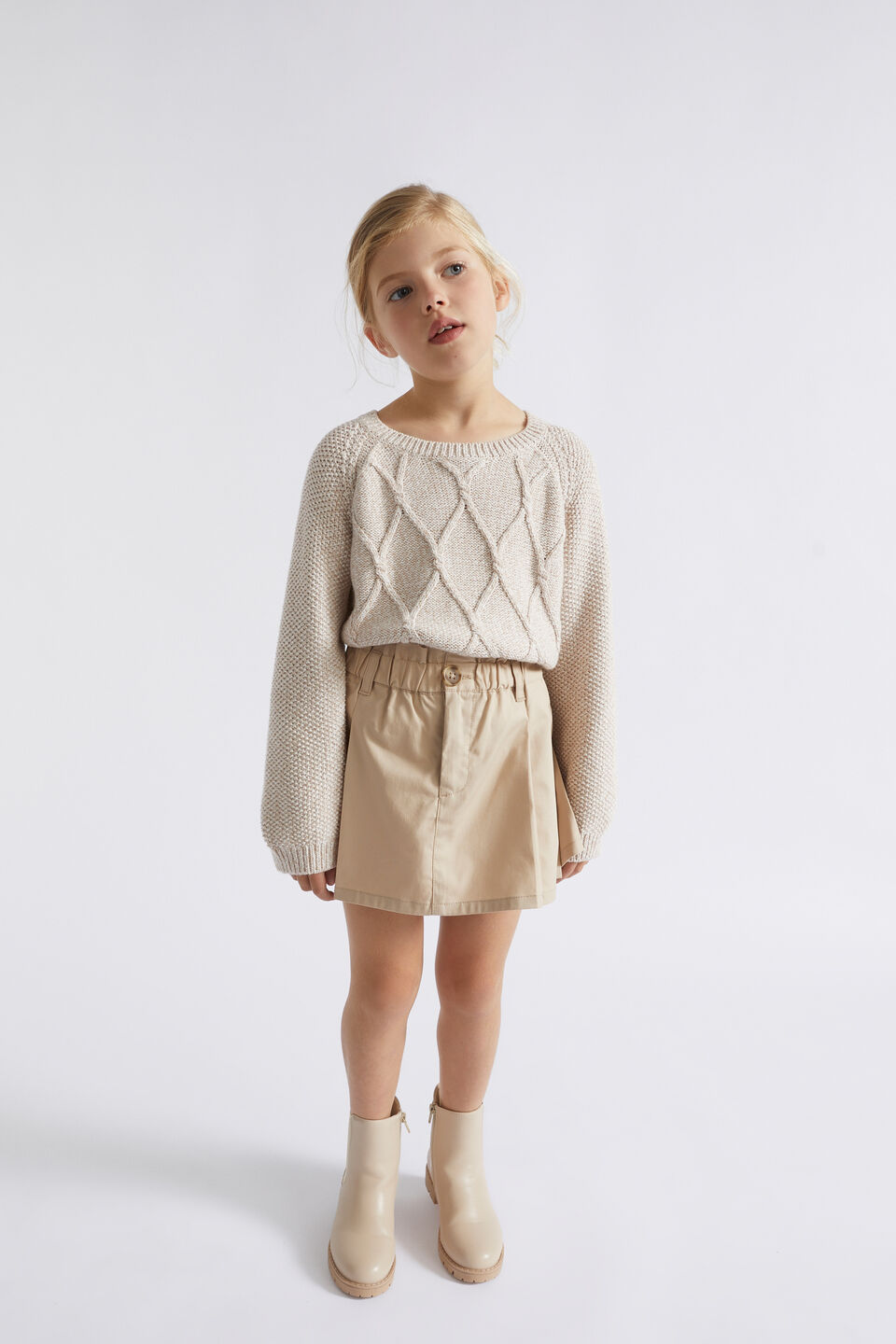 Speckle Cable Knit  Chai