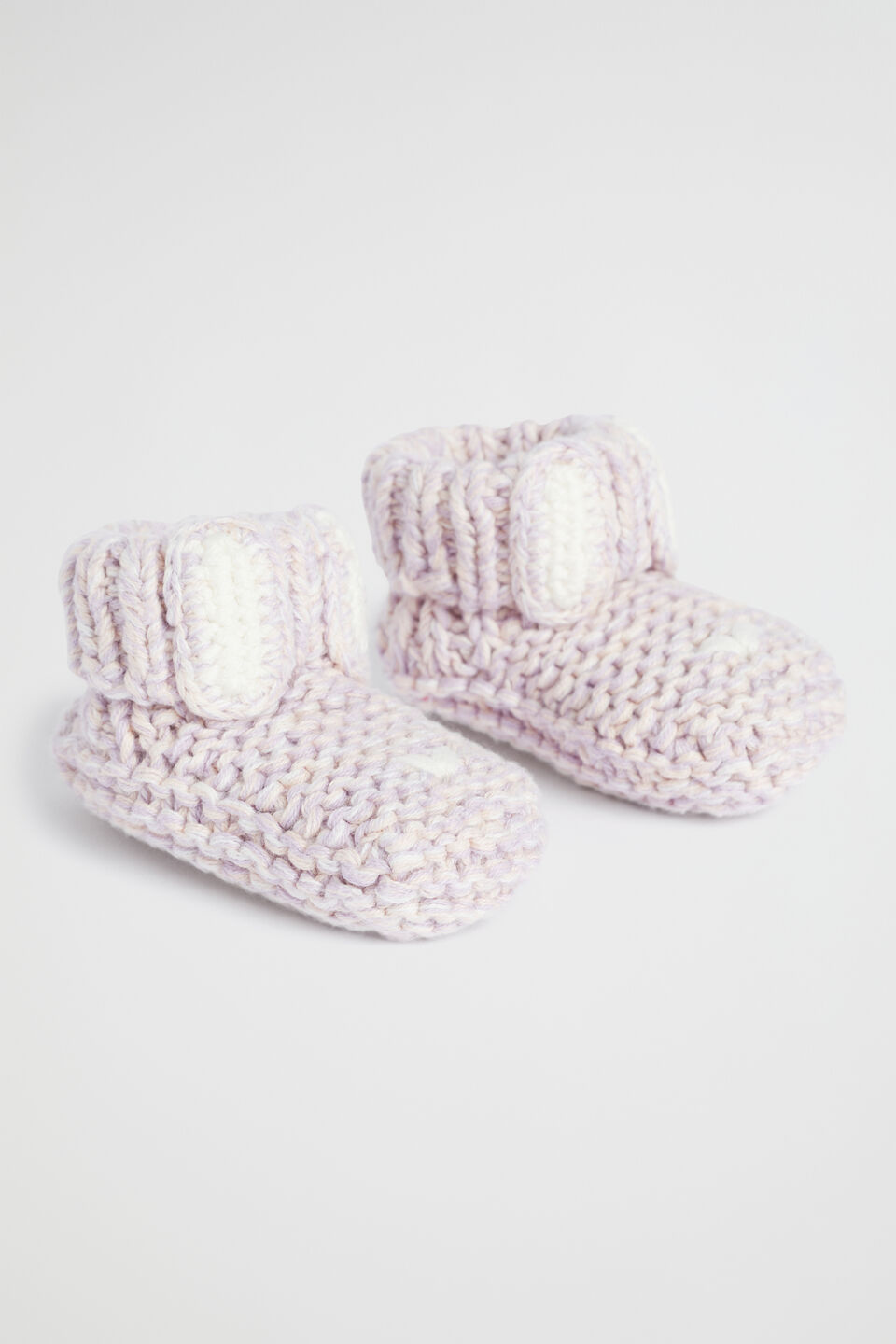 Mixy Knit Bunny Bootie  Pale Orchid