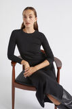 Long Sleeve Fitted Dress  Black  hi-res