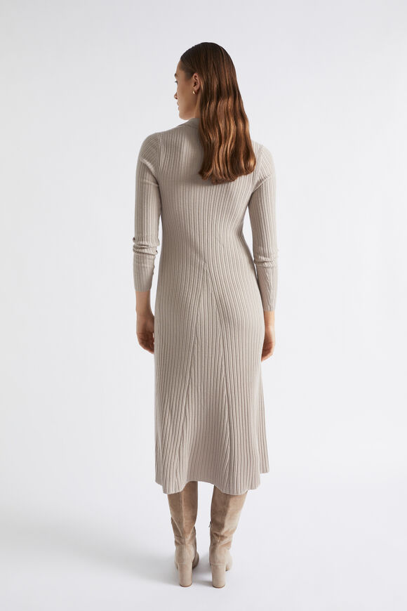 Relaxed Polo Knit Dress  Light Storm  hi-res