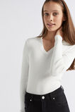 Collar Rib Knit  Cream  hi-res