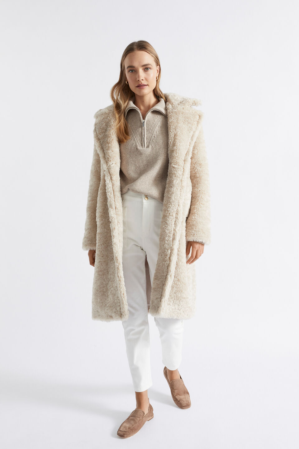 Oversized Teddy Coat  Oat Marle