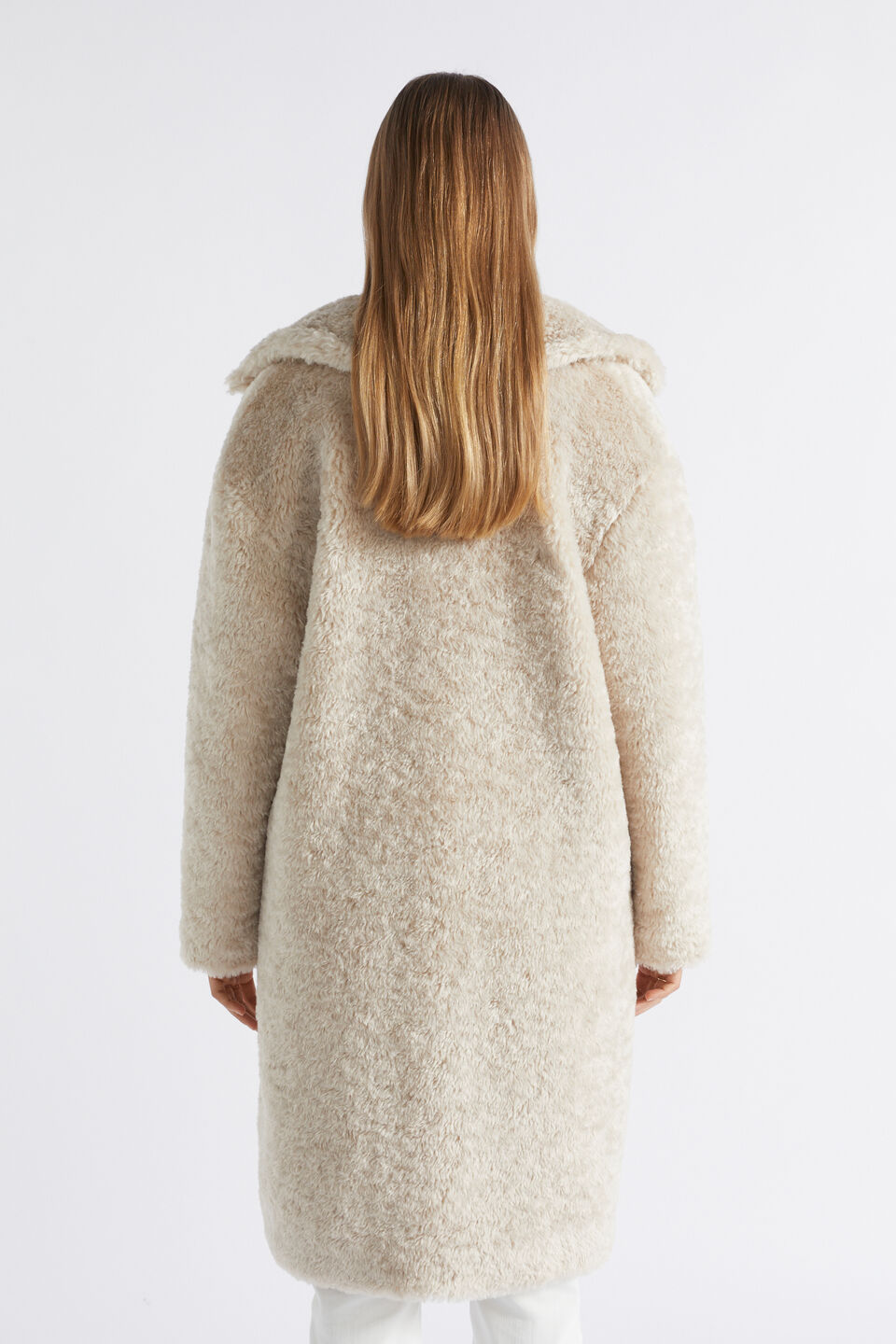 Oversized Teddy Coat  Oat Marle