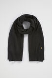 Logo Detail Wool Scarf  Black  hi-res