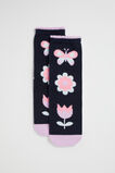 Flower Sock  Navy  hi-res