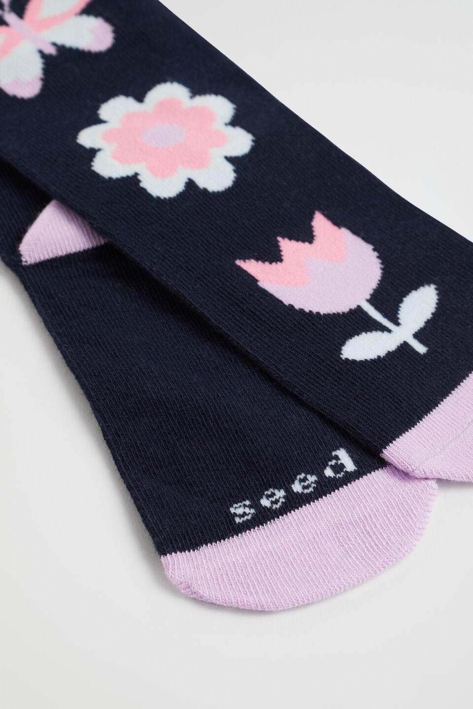 Flower Sock  Navy