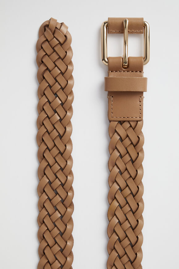 Vanessa Woven Leather Belt  Caramel  hi-res