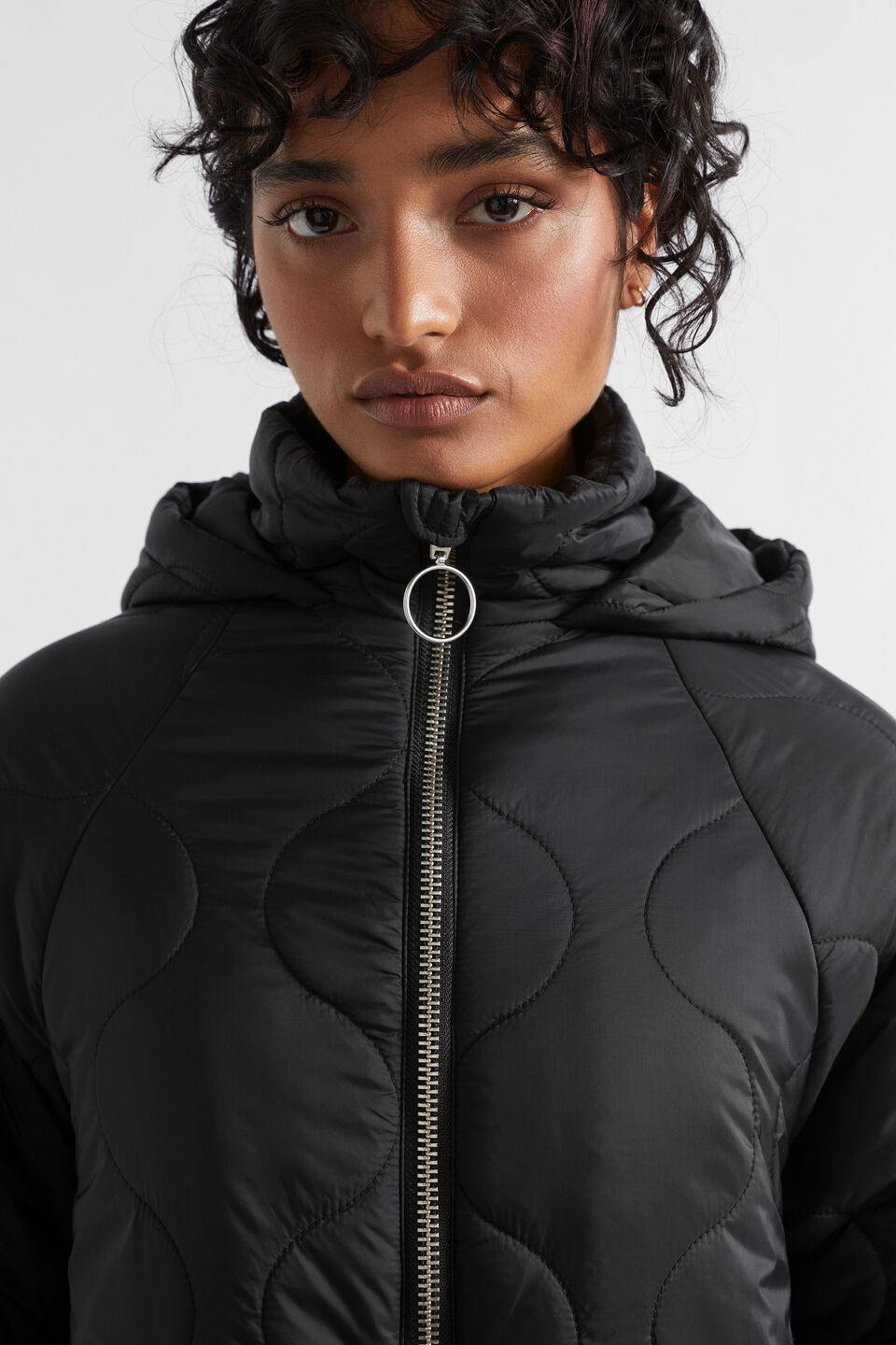 A Line Puffer Jacket  Black