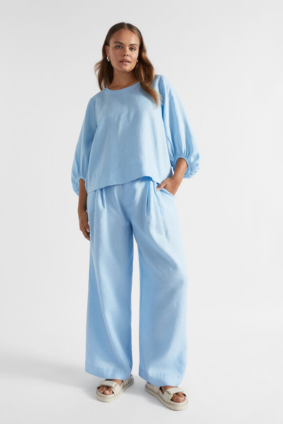 Core Linen Balloon Sleeve Top  Capri  hi-res