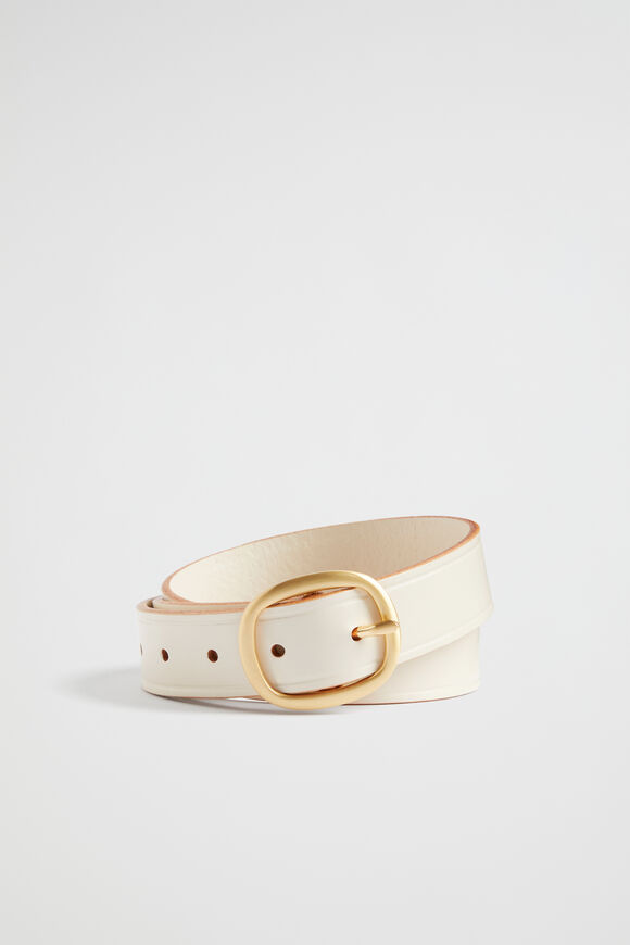 Mimi Leather Belt  Stone  hi-res