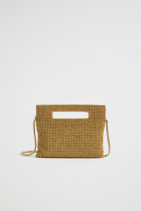Embellished Handheld Bag  Soft Gold  hi-res