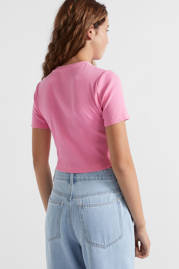 Crop Rib Tee  Aurora Pink  hi-res