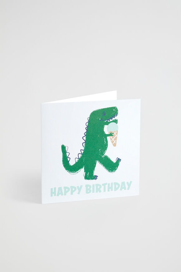 Large Happy Birthday Dinosaur Card  Multi  hi-res