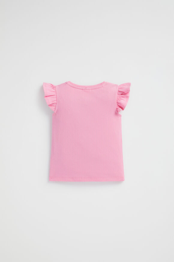 Rib Frill Tank  Candy Pink  hi-res