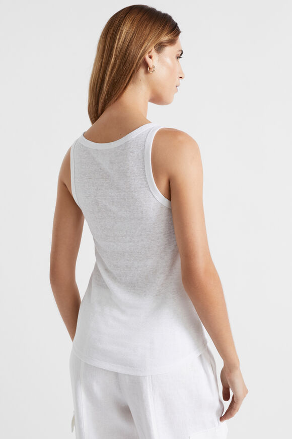 Linen Rib Tank  Whisper White  hi-res