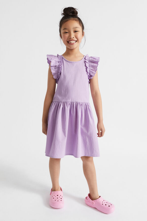 Splice Scollop Dress  Lilac  hi-res