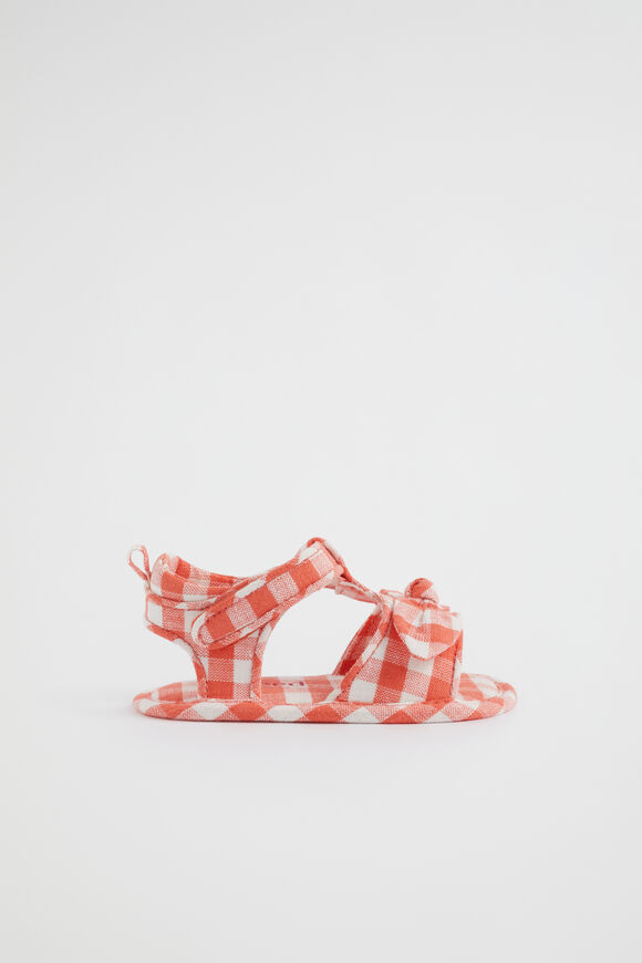 Mini Gingham Bow Sandal  Watermelon  hi-res