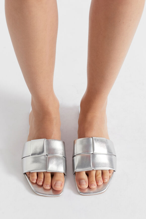 Rachel Leather Slide  Silver  hi-res