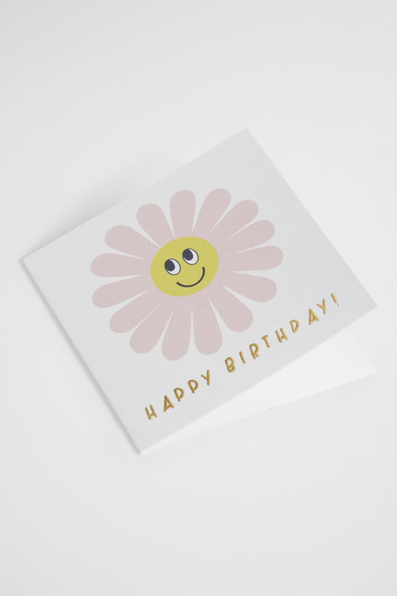 Small Happy Birthday Daisy Card  Multi  hi-res