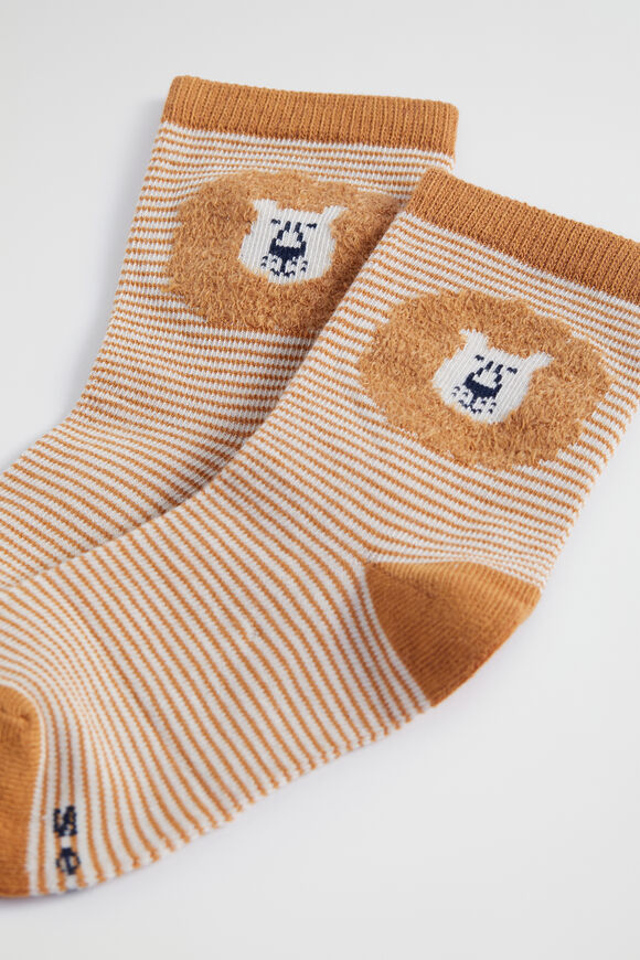 Lion Stripe Sock  Nutmeg  hi-res