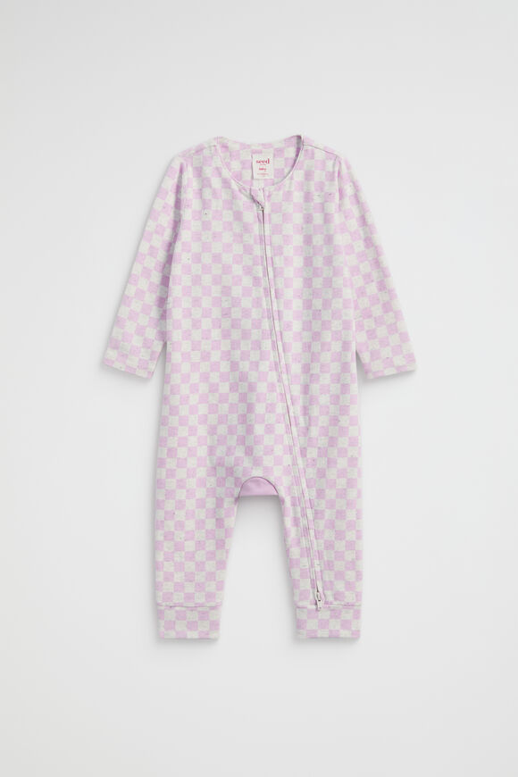 Checkerboard Zipsuit  Lilac  hi-res