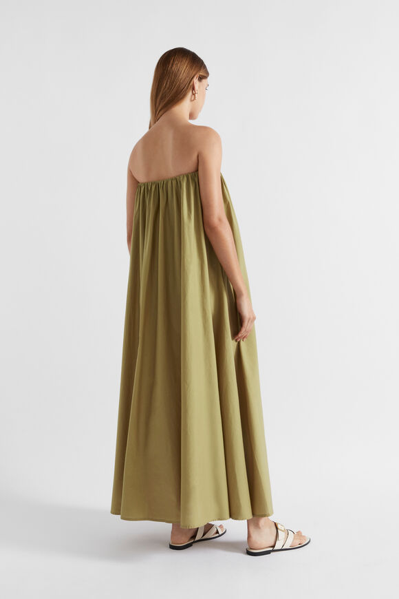 Voile Gathered Strapless Maxi Dress  Pistachio  hi-res