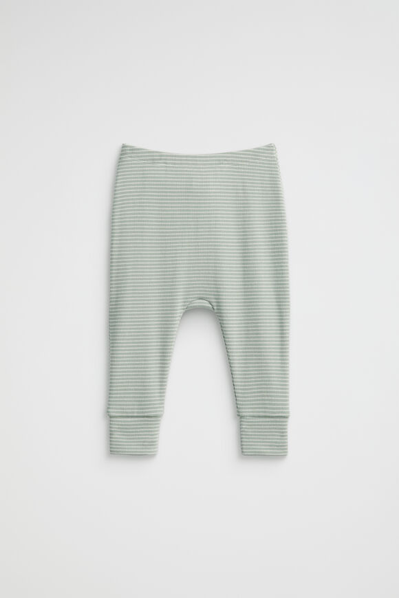 Core Rib Logo Legging  Sage Stripe  hi-res