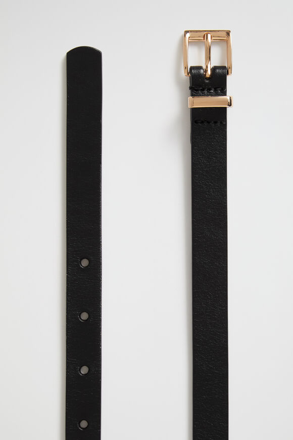 Celeste Narrow Leather Belt  Black  hi-res