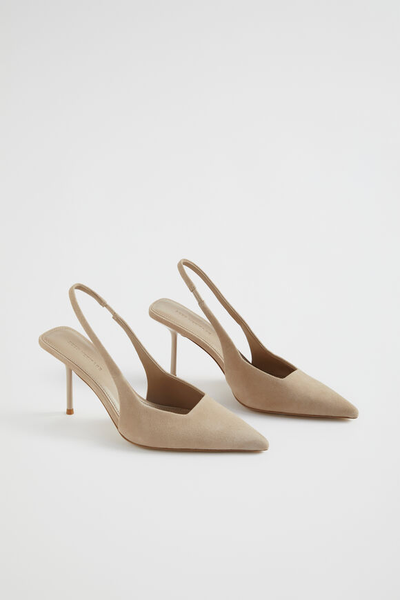 Jacinta Slingback Heel  Champagne Beige Suede  hi-res