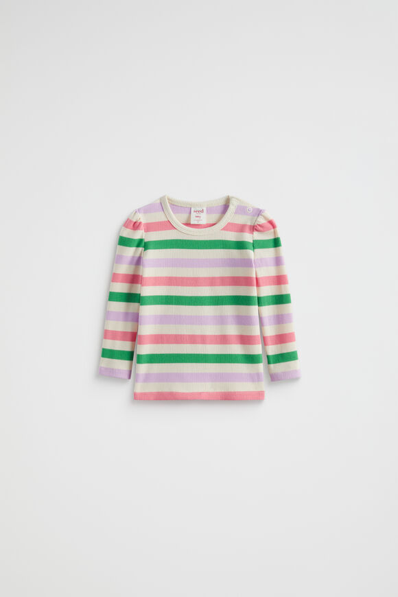 Stripe Rib Tee  Creme  hi-res