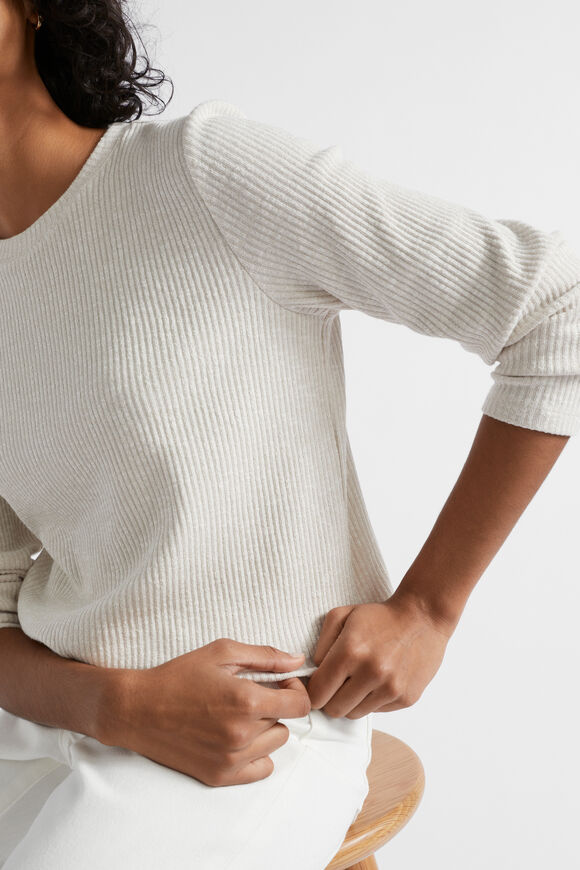 Twist Rib Long Sleeve Top  Oat Twist  hi-res