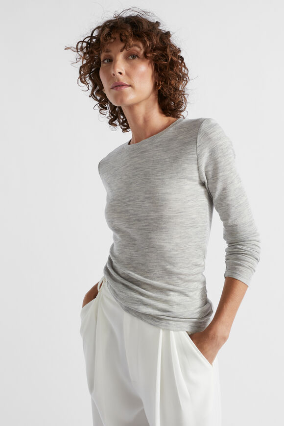 Babywool Crew Neck Top  Silver Marle  hi-res