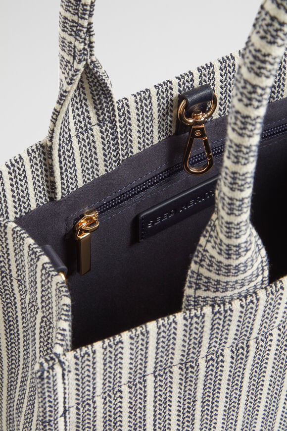 Woven Mini Structured Tote  Midnight Sky  hi-res